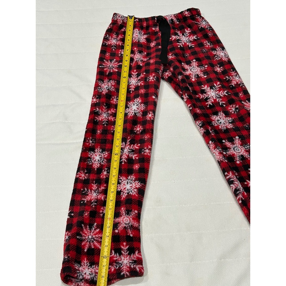 Womens XS Pajama Pants‎ Snowflake Plaid Fleece Sleepwear Loungewear Winter - Picture 2 of 3